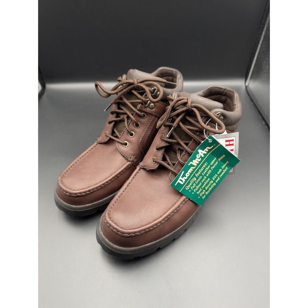 Thom McAn Boots Mens 12 Chukka Ankle Brown Leather Moc Toe Casual 84630 - Picture 2 of 10